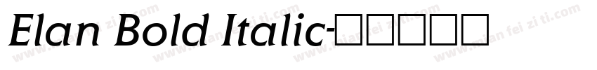 Elan Bold Italic字体转换